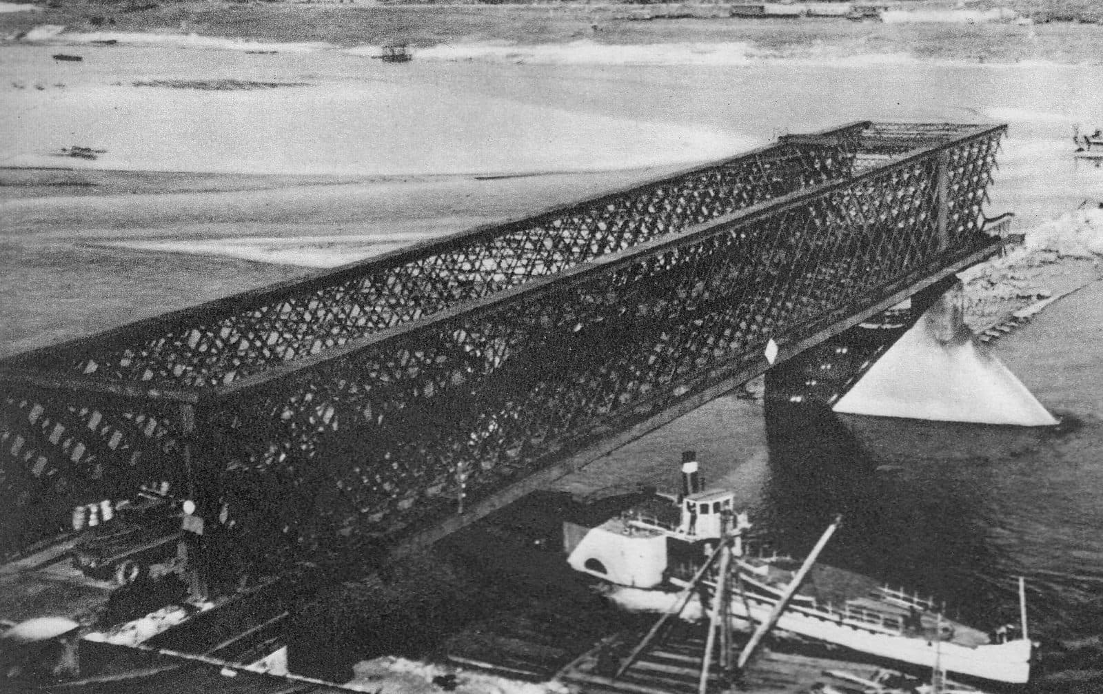 Śląsko-Dąbrowski Bridge (Kierbedź Bridge), 1945–1946